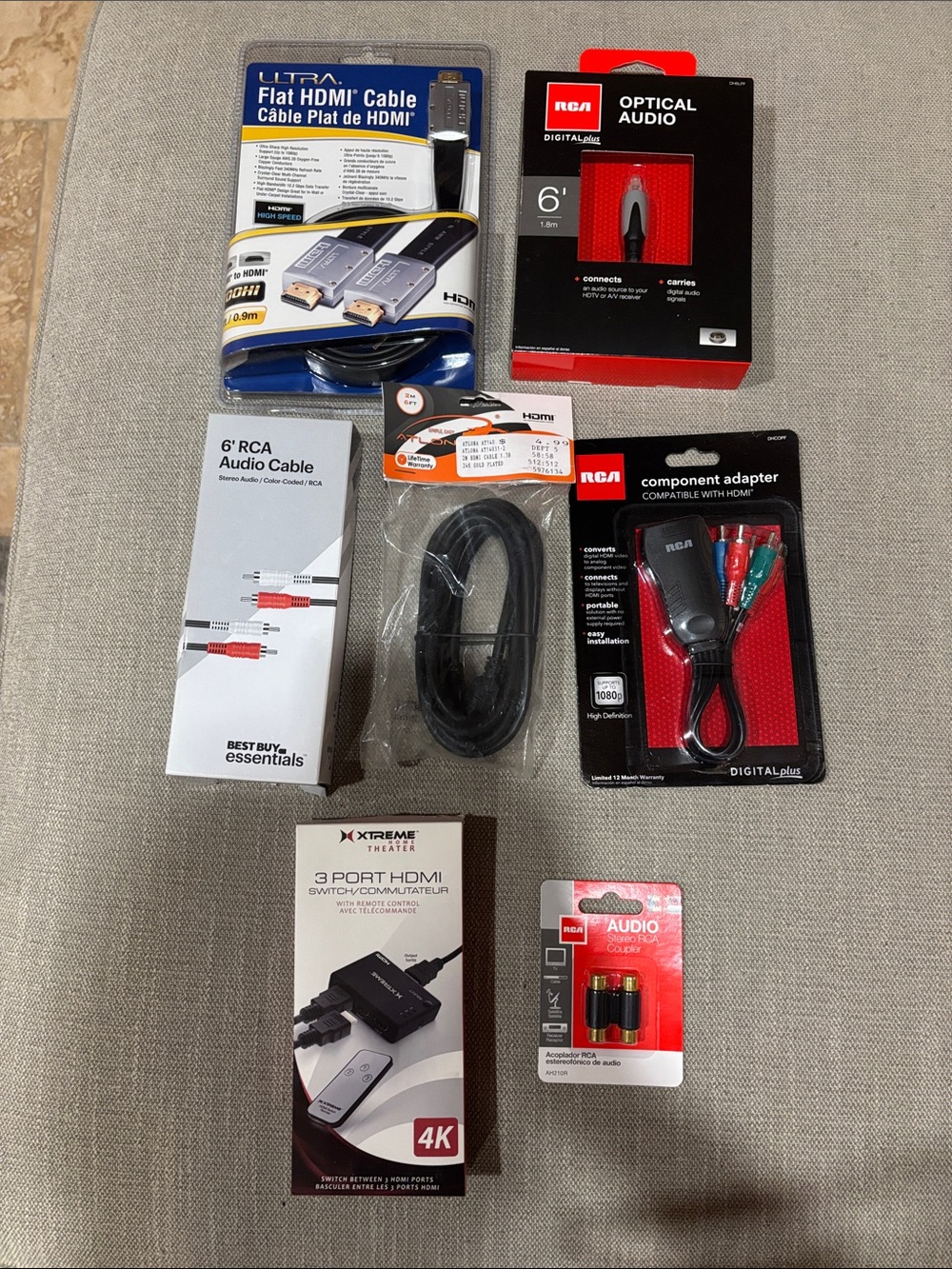 Bundle of 7 AV cables and adapters new in box